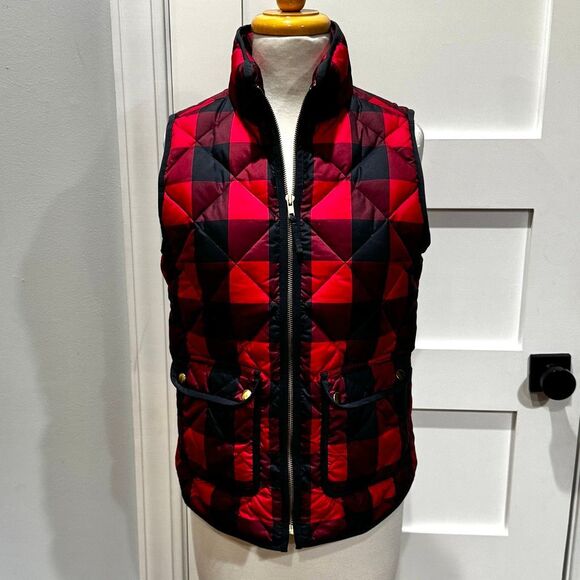 J. Crew Excursion Quilted Down Vest Buffalo Check. Size XS. - Picture 2 of 10
